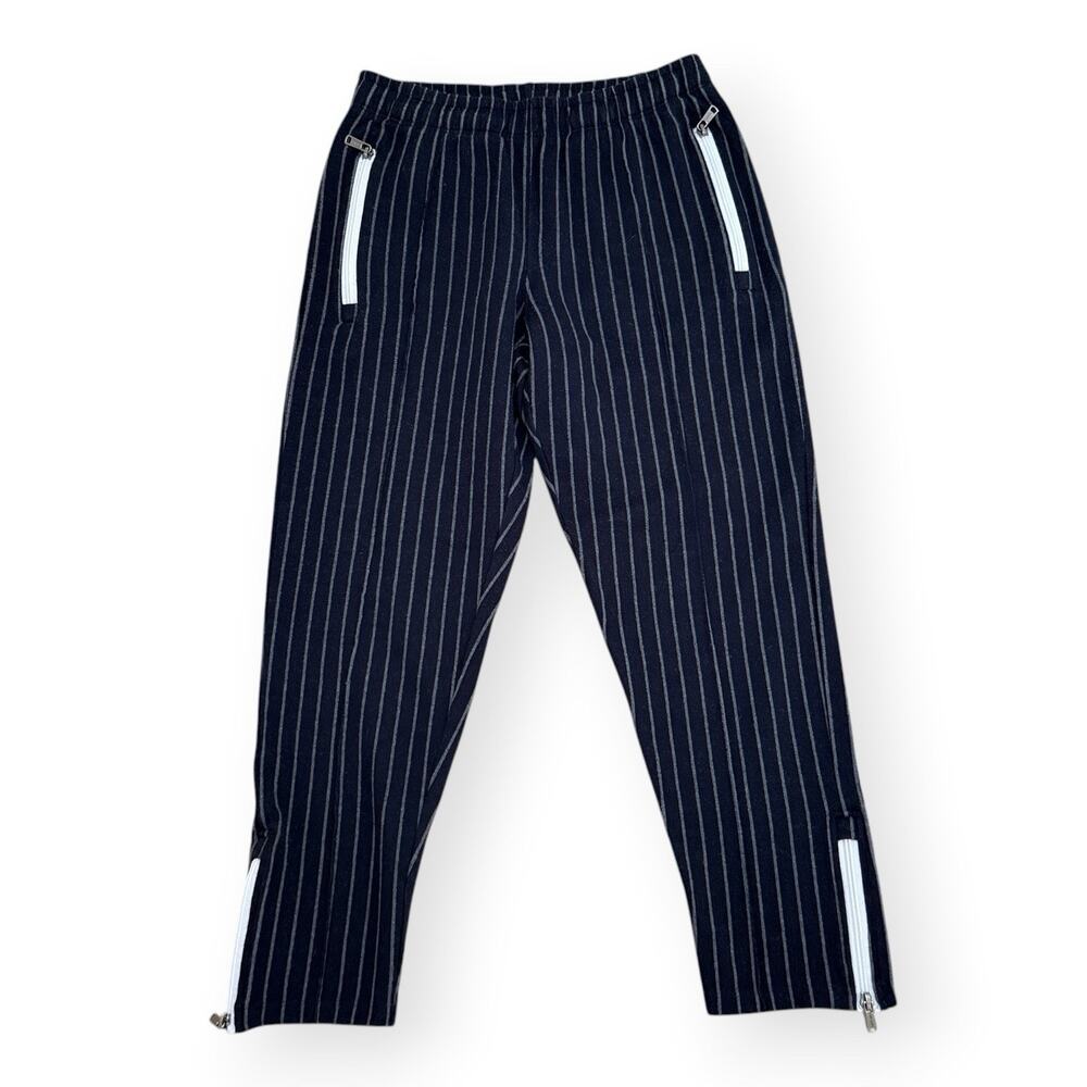 Todd Snyder Navy Striped Wool Blend Tailored Track Pants Joggers XS Zip Ankles